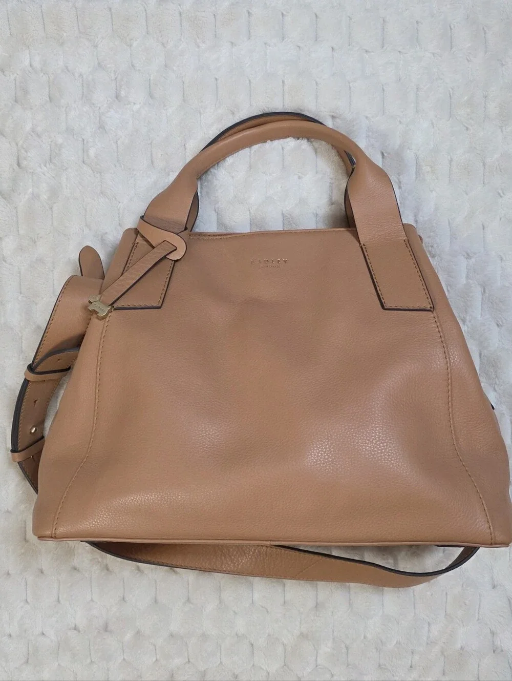 RADLEY LONDON Tan Leather Baylis Zip Top Multiway Shoulder Bag